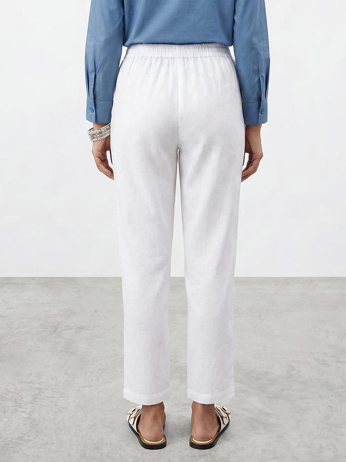 R&B Women White Solid Regular Fit Ethnic Trouser