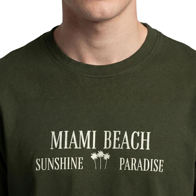 R&B Men Green Cotton Printed Round Neck T-Shirt
