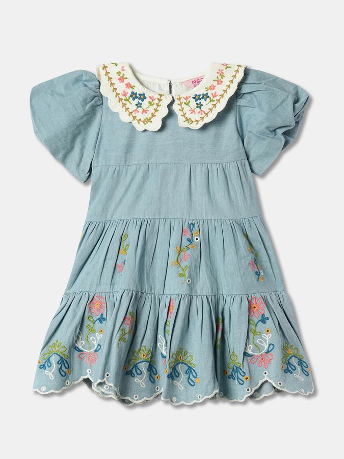 Girls Embroidered A-Line Dress