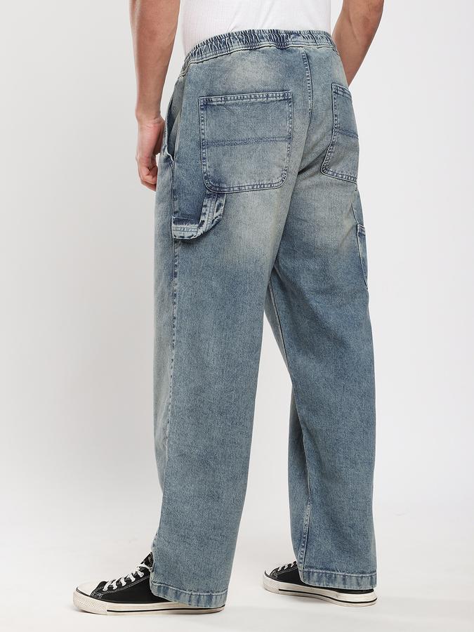 Men Cotton Loose Fit Mid Rise Clean Look Jeans