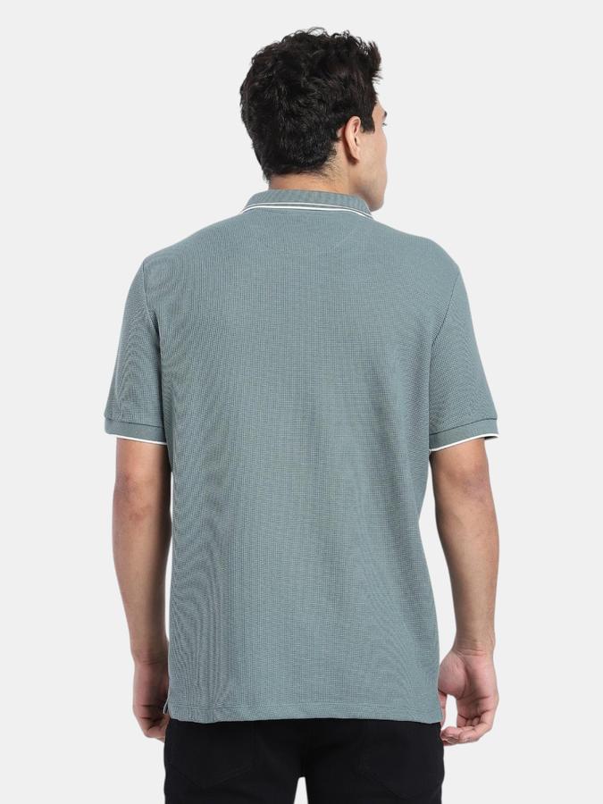 R&B Green Solid Men Short Sleeve Polo T-shirt