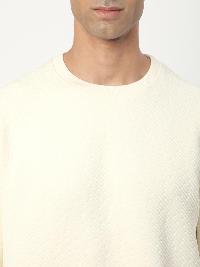 Men Cotton Oversized Fit Crew Neck Solid Sweatshirt