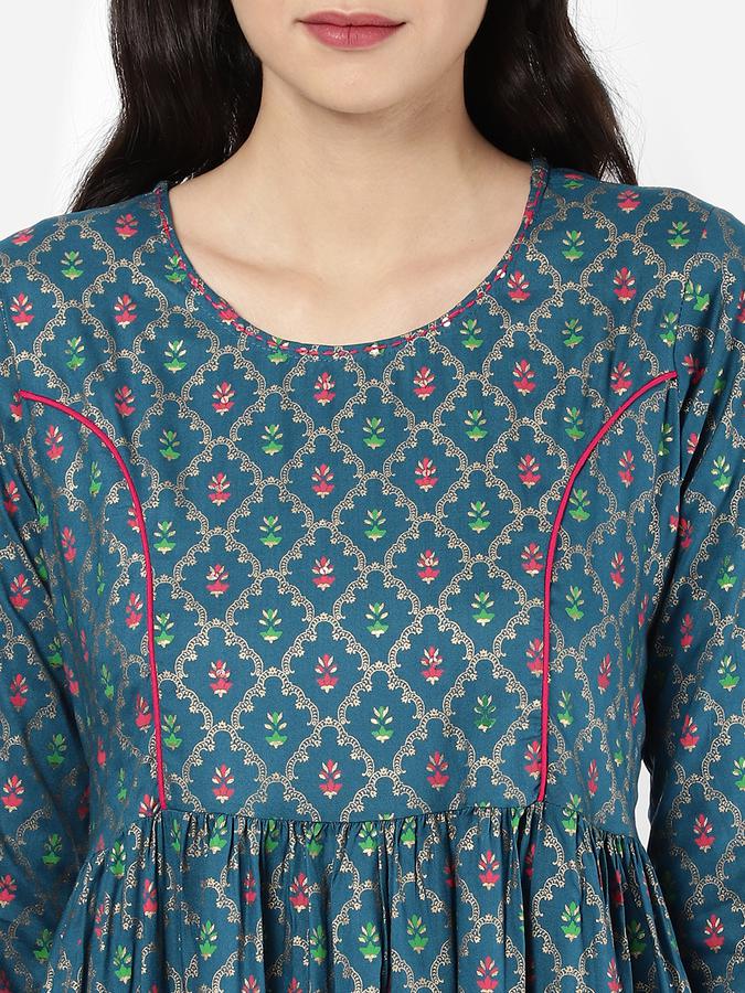 R&B Teal Women Kurtas image number 3