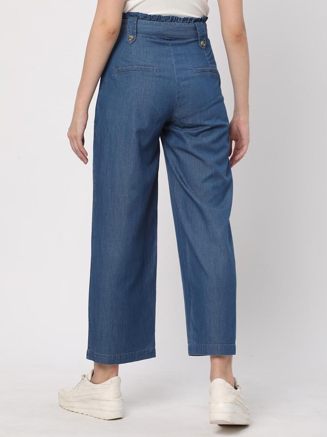 R&B Paperbag Waist Flared Denim Pants image number 2