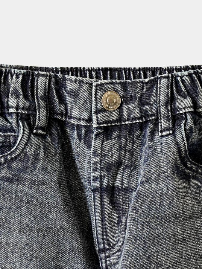 Boys Cotton Regular Fit Elastic Waist Distressed Jeans