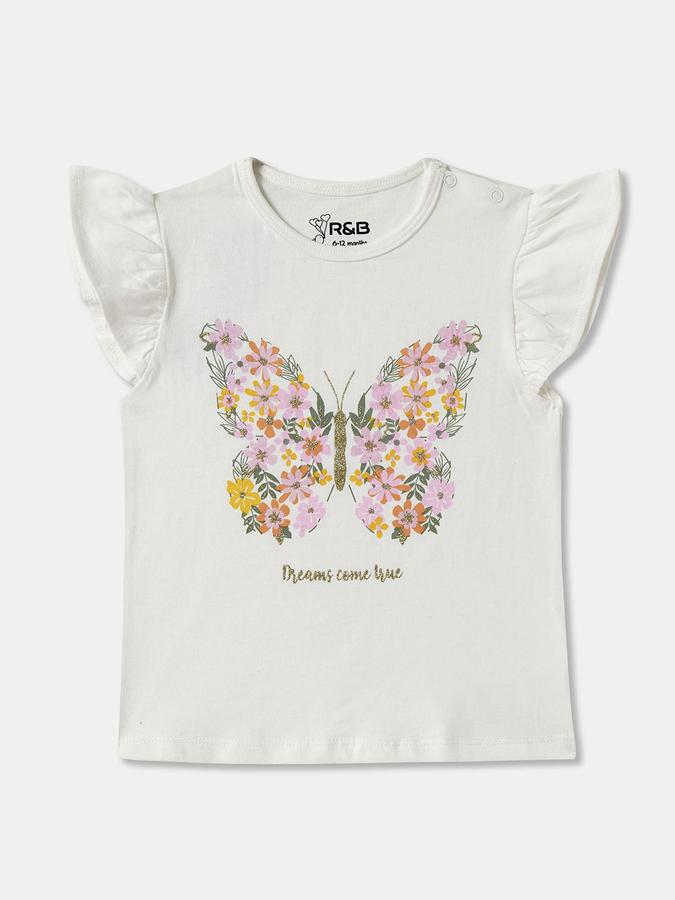 Baby Girls Graphic Print Pure Cotton Regular T Shirt image number 0