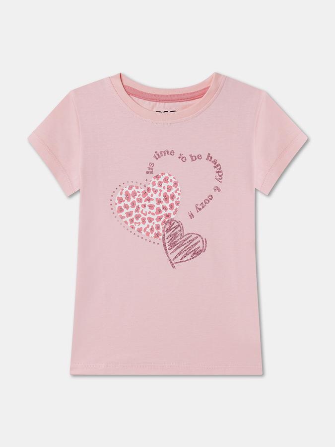 Girls Graphic Print Pure Cotton Regular T Shirt