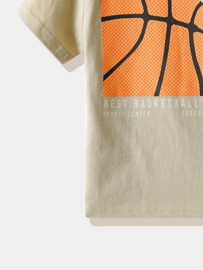 Boys Cotton Regular Fit Crew Neck Graphic T-shirt