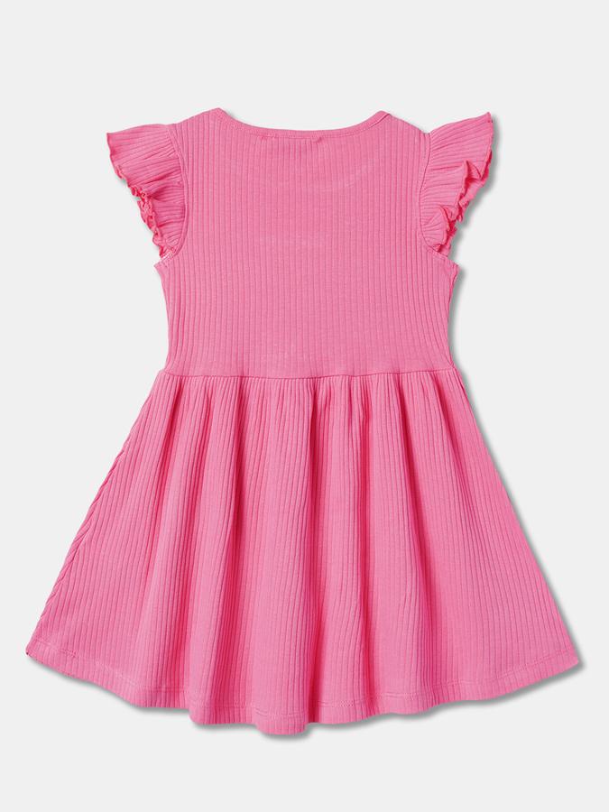 Girls Ribbed Fit & Flare Dress image number 1