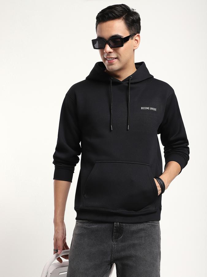 Men Polyester Regular Fit Hooded Graphic Sweatshirt