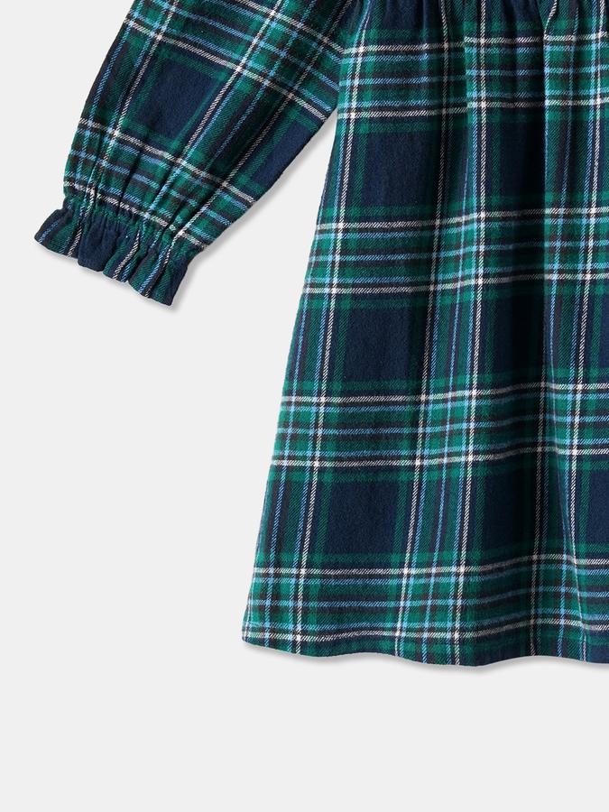 R&B Girls' Green Checked Dress