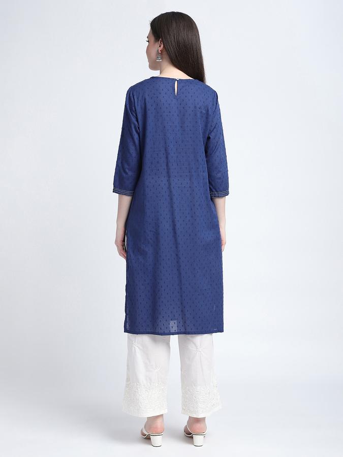R&B Women's Blue Embroidered Kurta