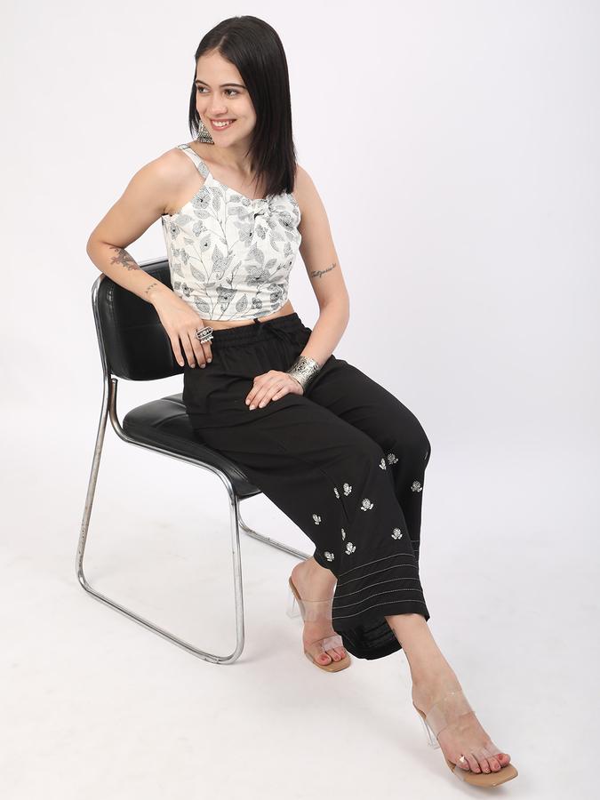 Women Cotton Fitted Tie-Neck Printed Ethnic Top