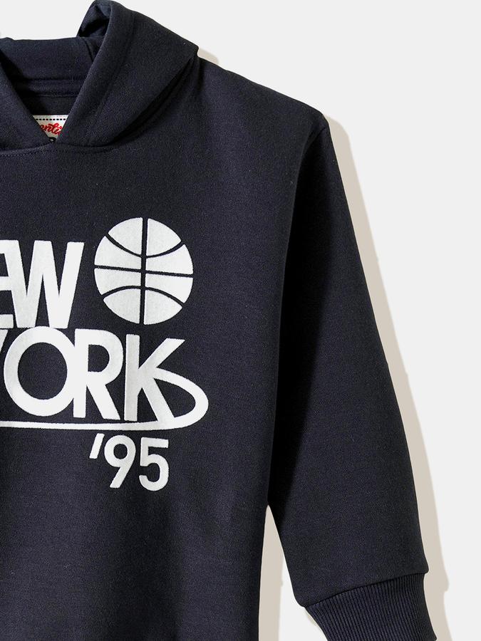 Boys Cotton Blend Relaxed Fit Hooded Graphic Hoodie