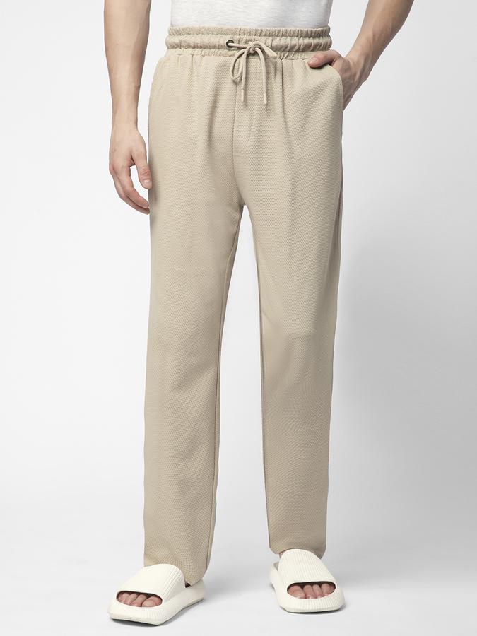 Textured Lounge Pants with Drawstring Waist
