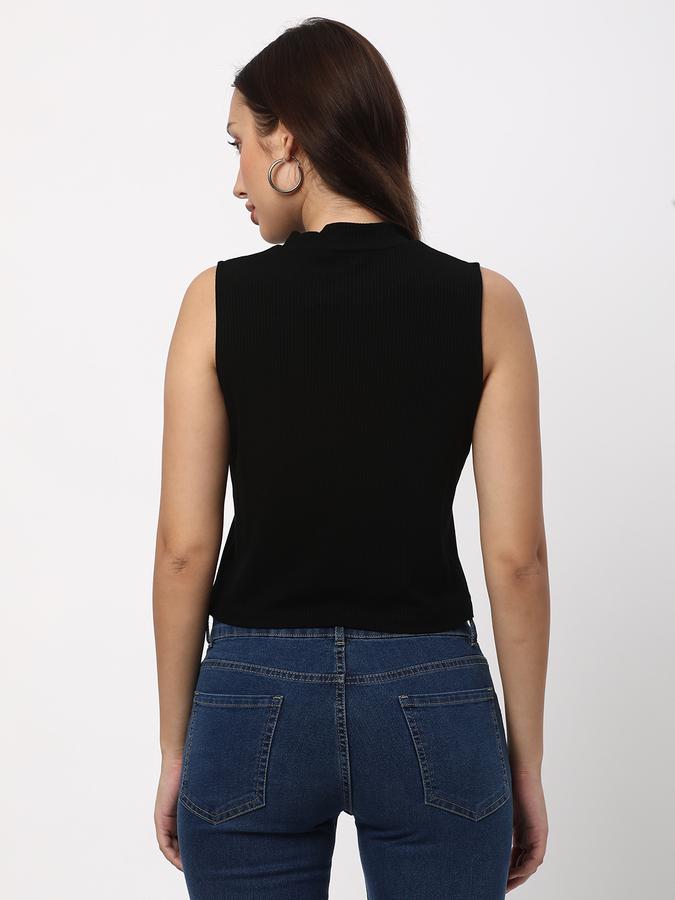 Women Regular Fit Top with High Neck image number 2