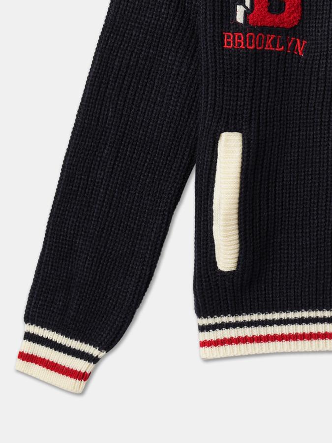 R&B Boys' White Printed Sweater