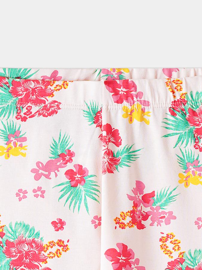 Girls Floral Full Length Mid Rise Legging