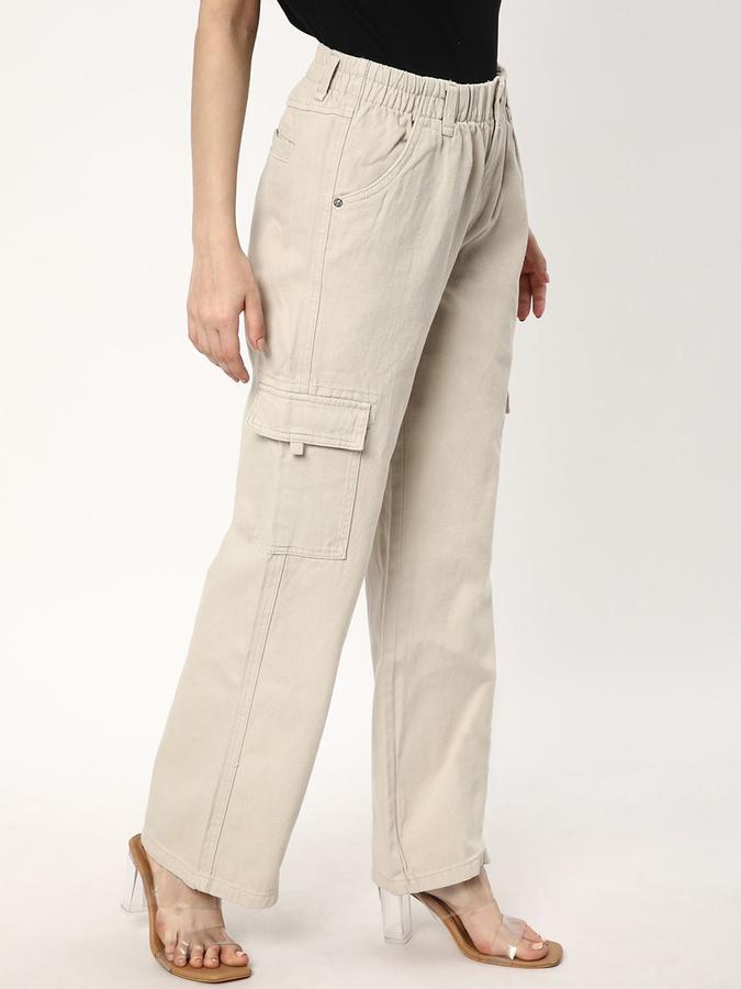 R&B Women Beige Relaxed Fit Mid-Rise Jeans