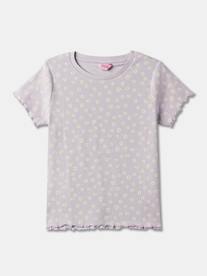 Girls Floral Print Regular Fit Top