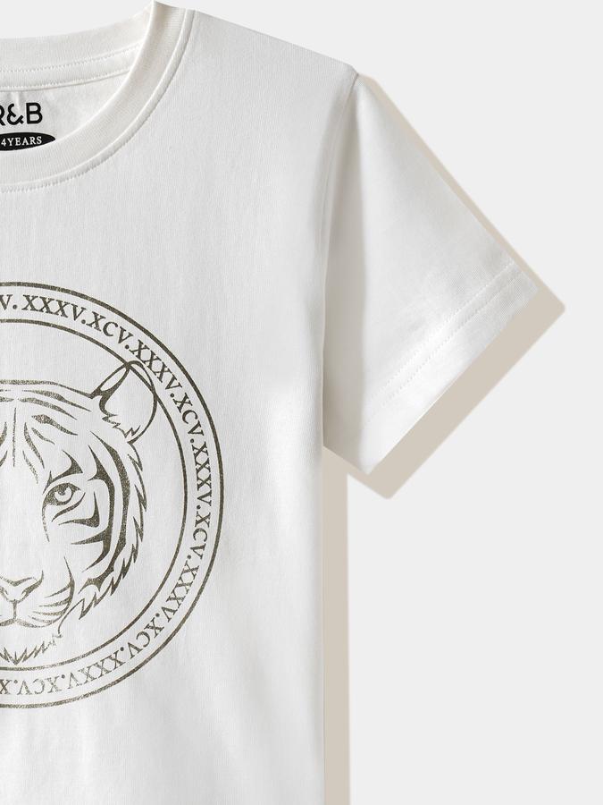 Boys Cotton Regular Fit Crew Neck Graphic T-shirt
