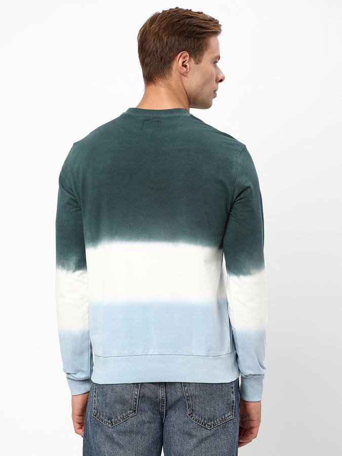 Men Cotton Regular Fit Crew Neck Tie-Dye Sweatshirt