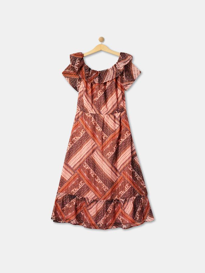 R&B Girl's Ruffles Woven Dress