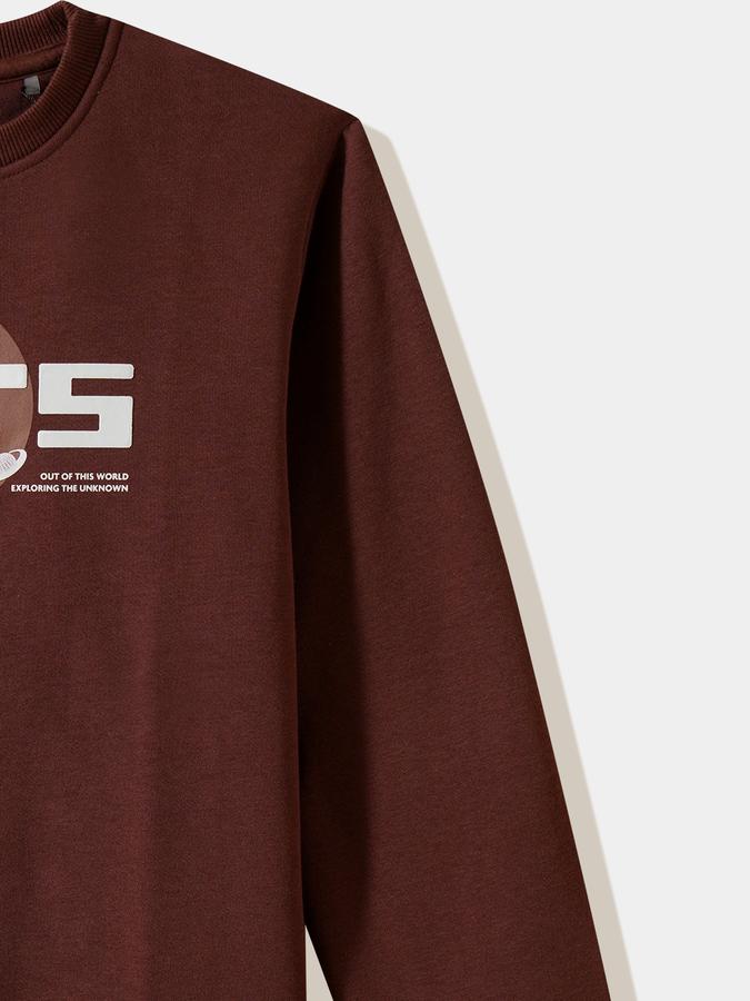 Boys Cotton Blend Relaxed Fit Crew Neck Graphic Sweatshirt