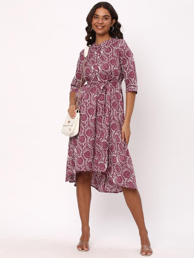 R&B Women's Printed Cotton Dress 3Q Sleeve image number 1