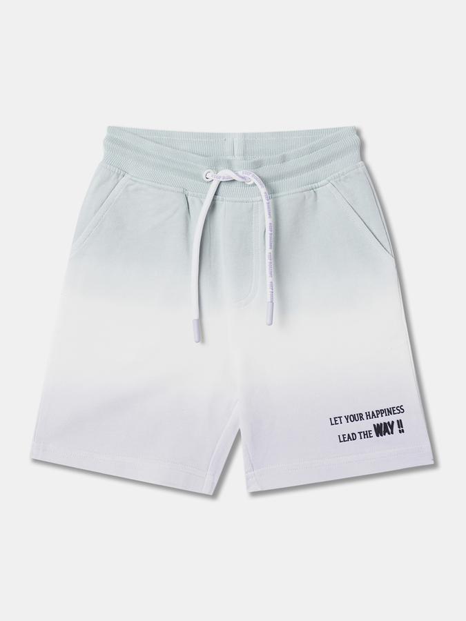 Boys Ombre-Dyed Regular Fit Shorts with Drawstring Waist 