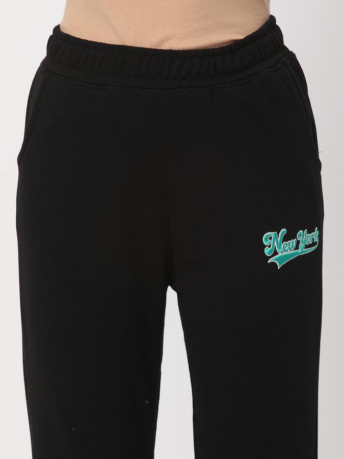 Women Typographic Print Straight Joggers image number 3