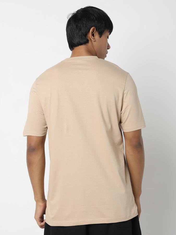 Men Cotton Regular Fit Crew Neck Typographic T-shirt