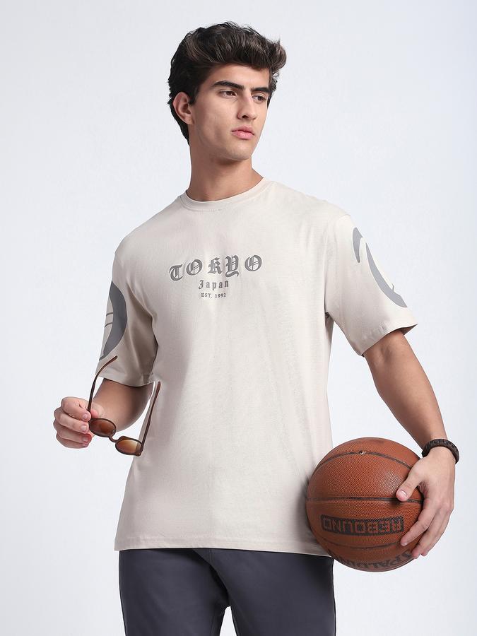 Men Cotton Regular Fit Crew Neck Graphic T-shirt