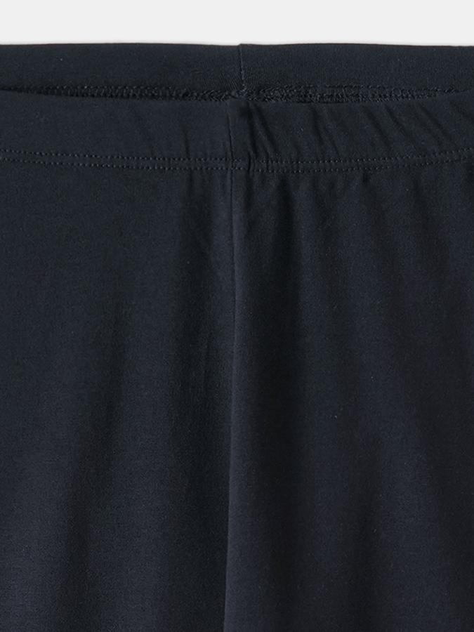 Girls Cotton Blend Skinny Fit Elastic Waist Solid Leggings