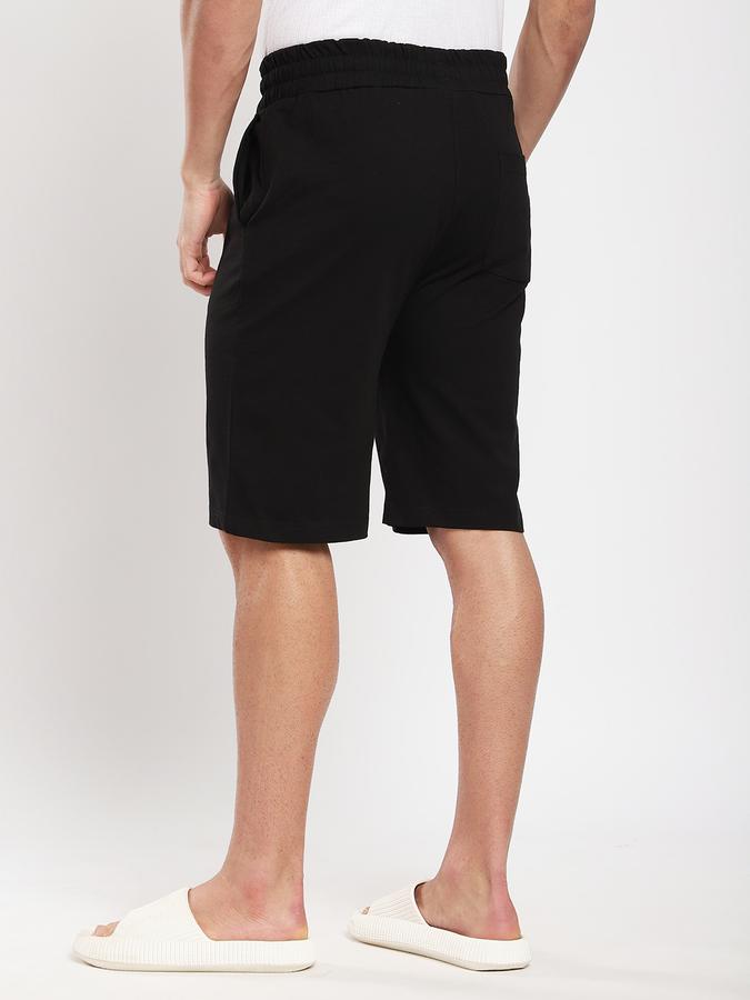 Men Cotton Relaxed Fit Solid Elastic Waist Sleep Shorts