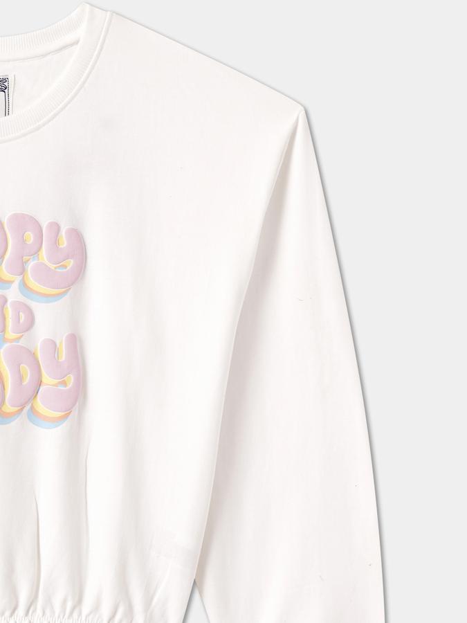 Girls Graphic Regular Fit Long Sleeve Crew Neck SweaT-Shirt