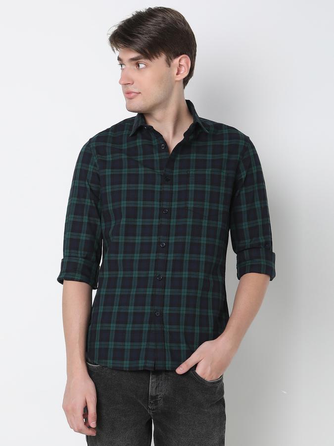 Spread Collar Shirt with Full Sleeves image number 0