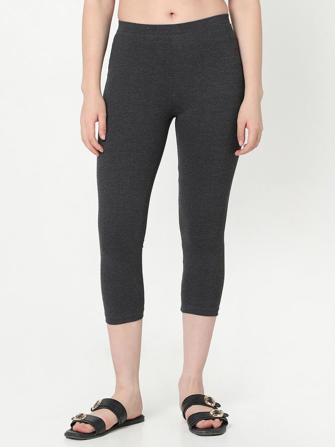 Women Cotton Blend Skinny Fit High Rise Solid Tights