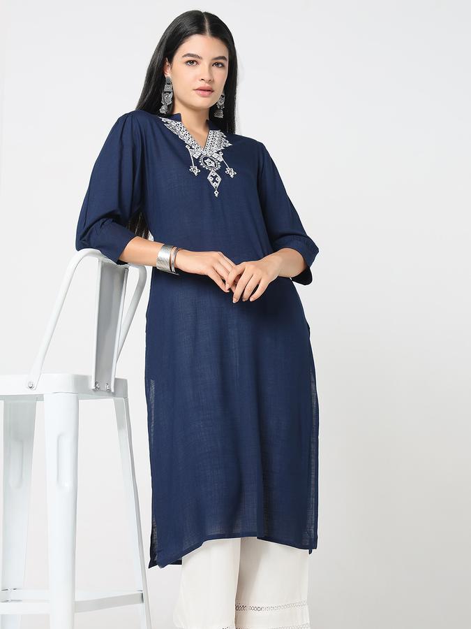 Women Embroidered Straight Kurta