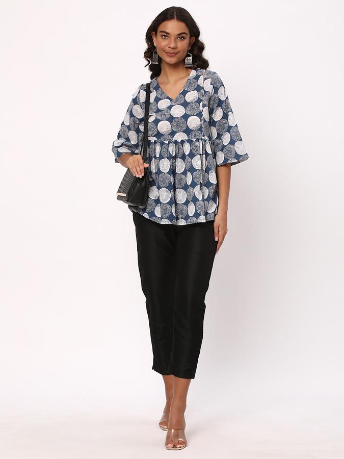 R&B Women's Printed Cotton Tunic Bell Sleeve image number 1