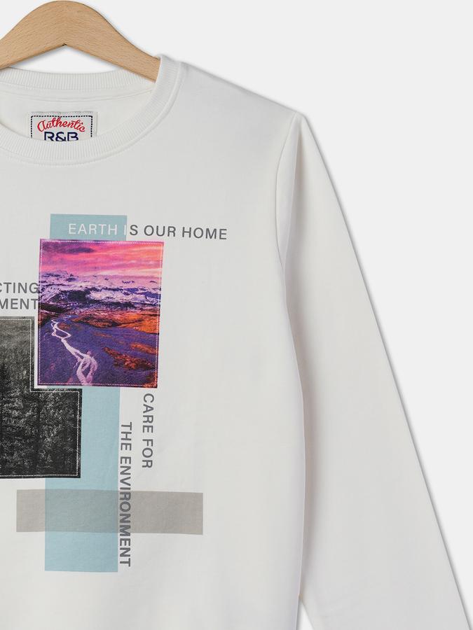 Boys Typographic Print Round-Neck Sweatshirt data-index=