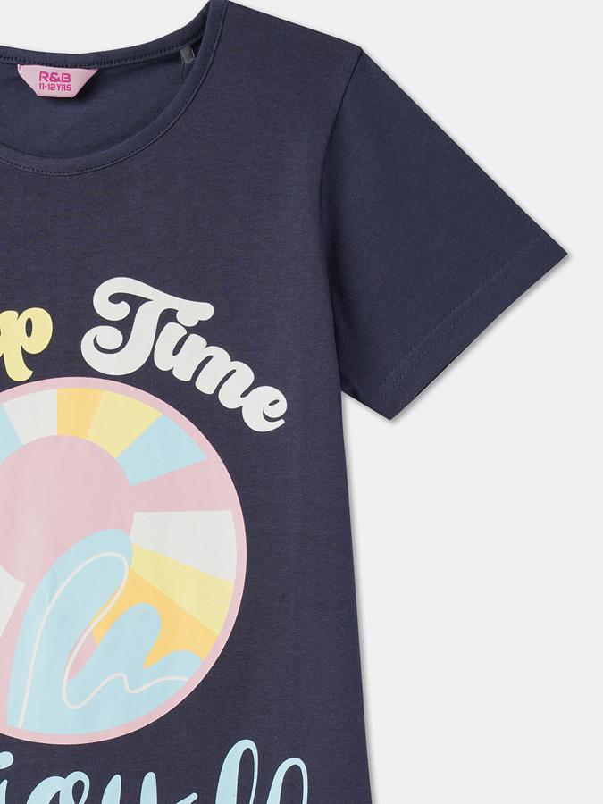 Girls Cotton Short Sleeve Graphic Nightdress