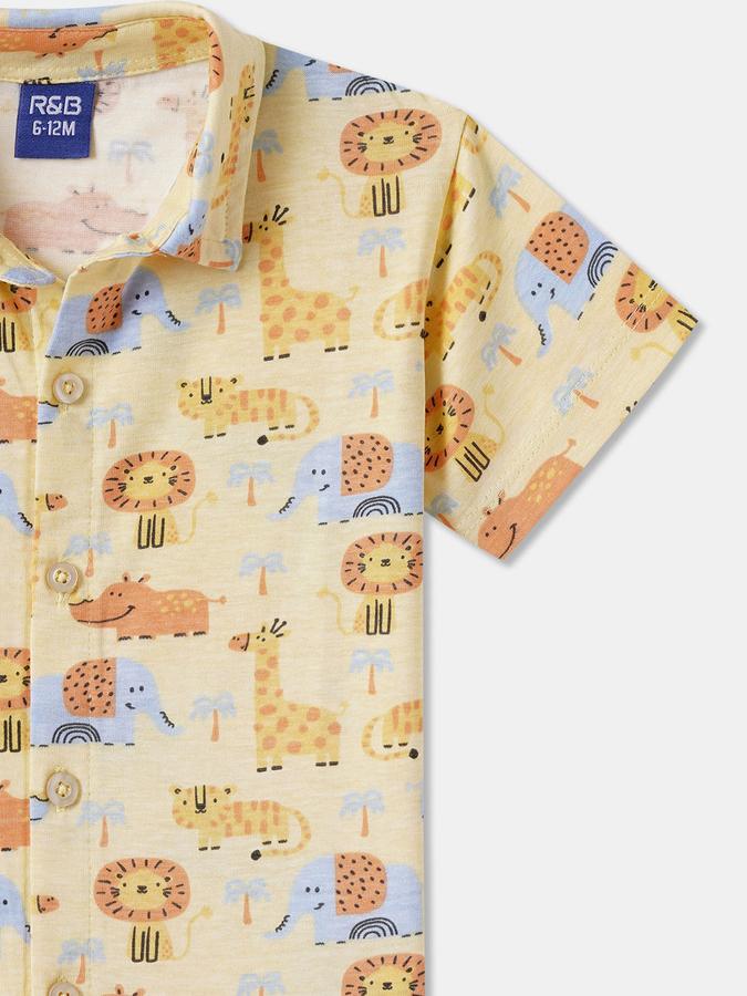 Boys Cotton Regular Fit Long Sleeve Printed Shirt