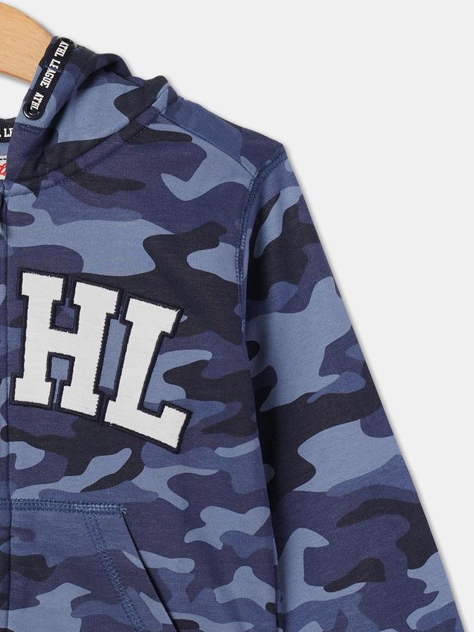 Boys Cotton Hooded Zip Up Camouflage Jacket