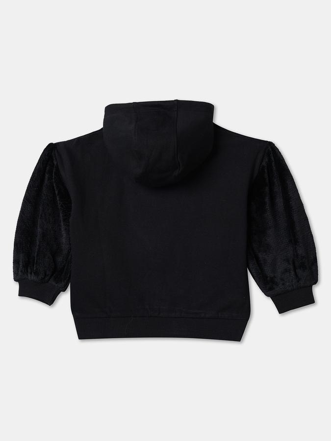 Girls Graphic Regular Fit Long Sleeve Hooded Sequined SweaT-Shirt