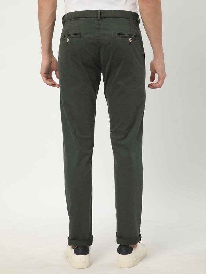 Men Slim Fit Flat-Front Trousers image number 2