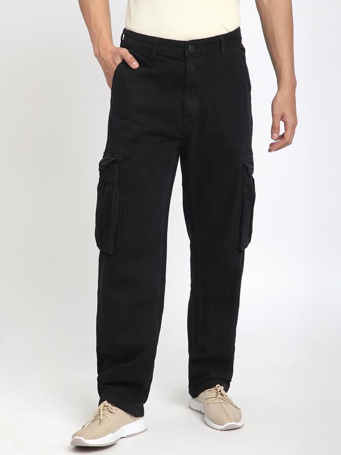 Men Cotton Loose Fit Mid Rise Clean Look Jeans