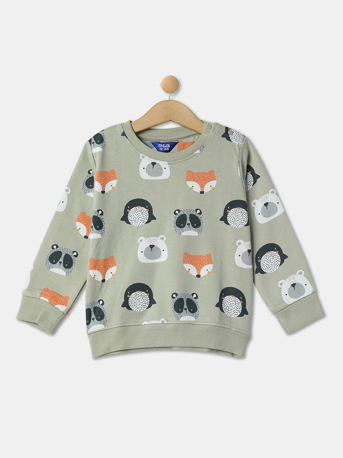 Boys Printed Round-Neck T-Shirt & Pants Set image number 2