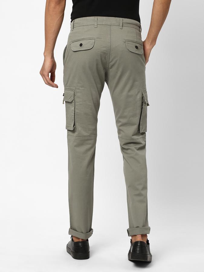 Men Slim Fit Flat-Front Trousers image number 2