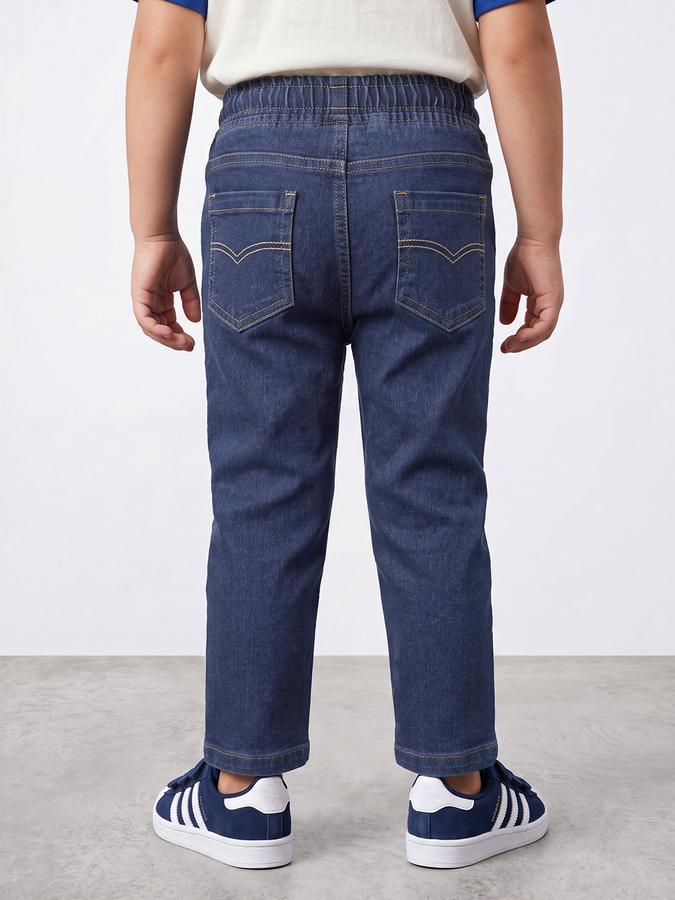 R&B Boys Mid Blue Solid Mid Rise Stretchable Jeans